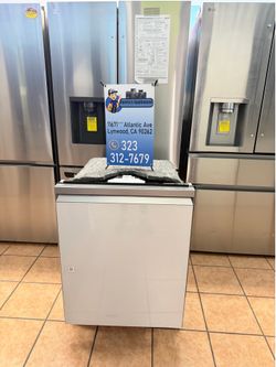 Samsung Bespoke 24 in. Built-In Tall Tub Smart Dishwasher in White Glass with StormWash and AutoRelease Door