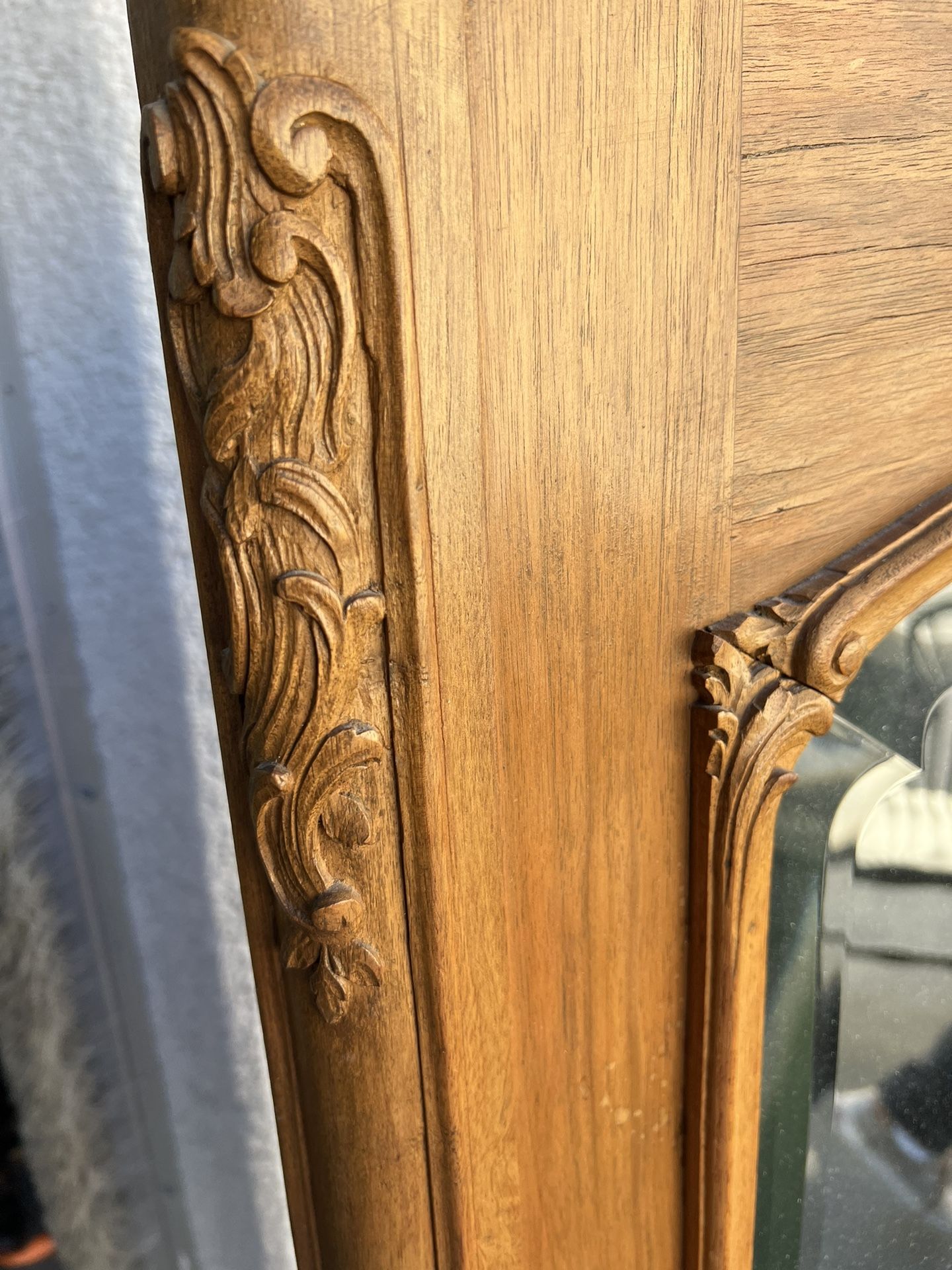 Intricate And Unique Large Vintage Wooden Mirror