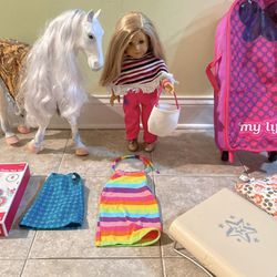 Original American Girl Doll w/ Horse + Carrying Bag + Desk & Chair and much more!
