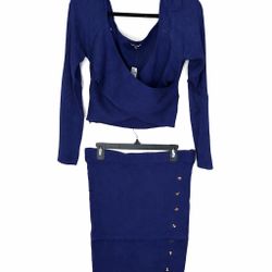 Royal Blue Two-Piece Knit Set