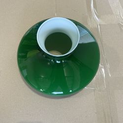 New Antique EMERALD GREEN 9.75" Cased Glass TAM O SHANTER Oil Lamp Shade