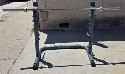 Olympic Weight Bench Press Rack with 7-Foot Barbell - Heavy Duty