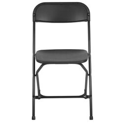 Open Box Flash Furniture Black Commercial/Residential Standard Plastic Folding Chair (Outdoor)