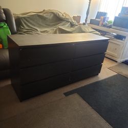 Black 6  Draws Dresser Fair Condition 