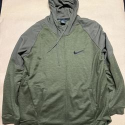 Mens Nike XL Green Lightweight Hoodie Jacket Zipup Extra Large NEW!
