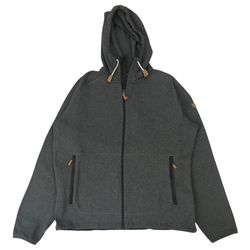 Fjallraven Ovik Fleece Hoodie Mens XL Gray Full Zip Jacket Sweater Sweatshirt