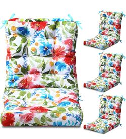 4 Set Outdoor Patio Chair Cushions 20 x 42 in