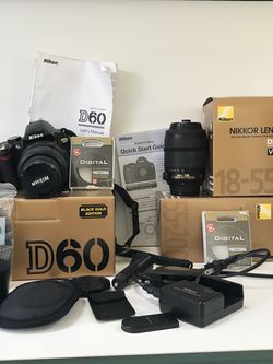 NIKON D60 CAMERA KIT WITH LENS AND ACCESSORIES