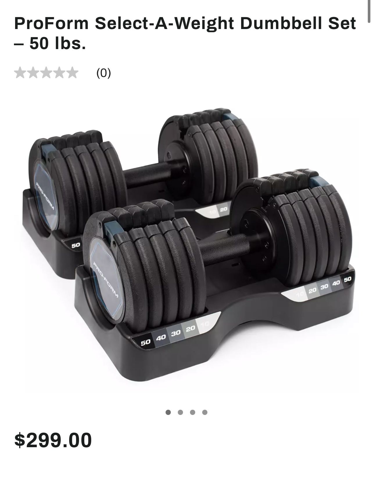 Brand new pro-form 100 pounds select a weight dumbbells