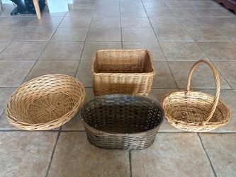 4 Various Wicker Baskets
