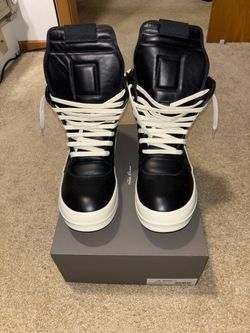 Authentic Rick Owens Geobaskets Black Tower (Thin Lace)