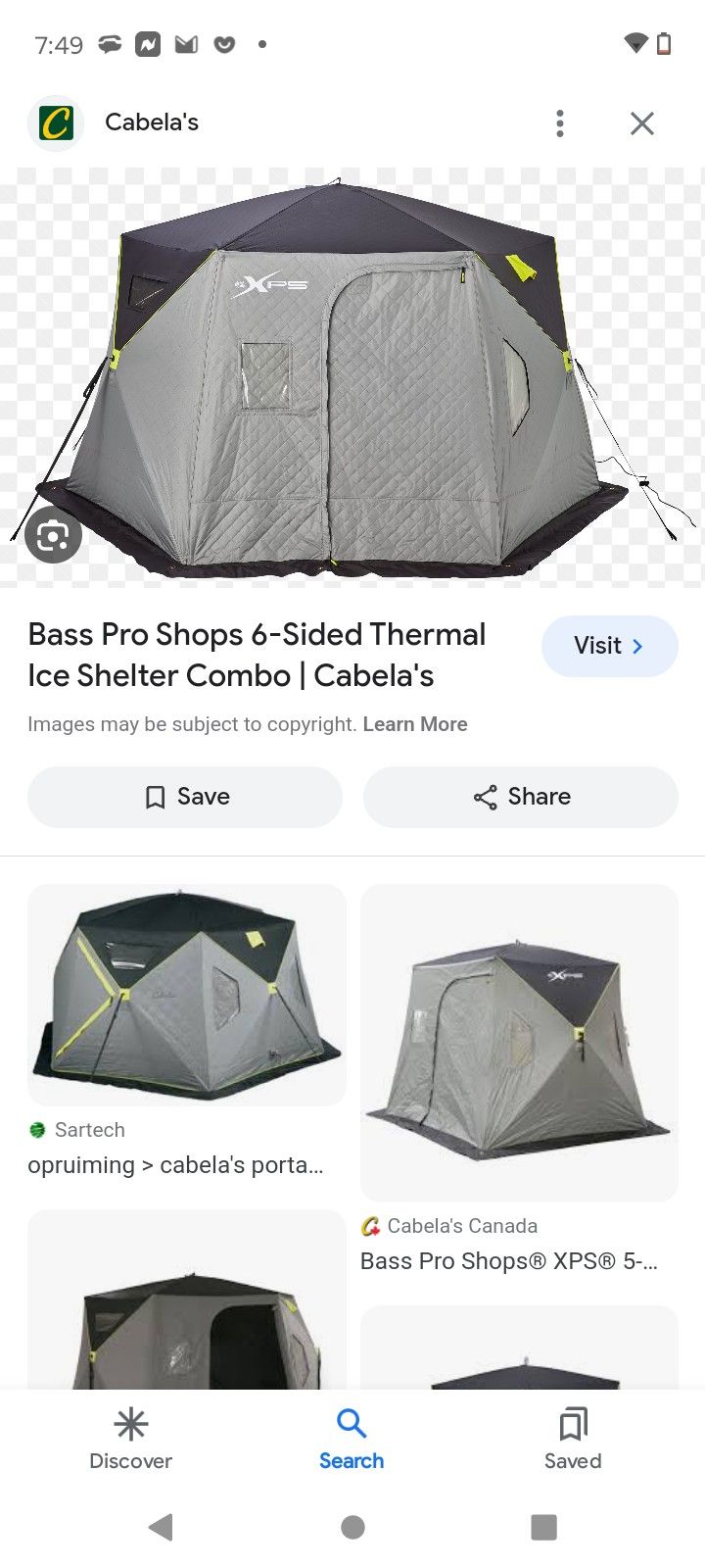 6 Side Cabela's Insulated tent