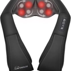 Snailax Shiatsu Neck and Back Massager with Heat, Neck and Shoulder Massager, Deep Kneading Electric Massage Pillow for Shoulder, Back, Leg Muscle for