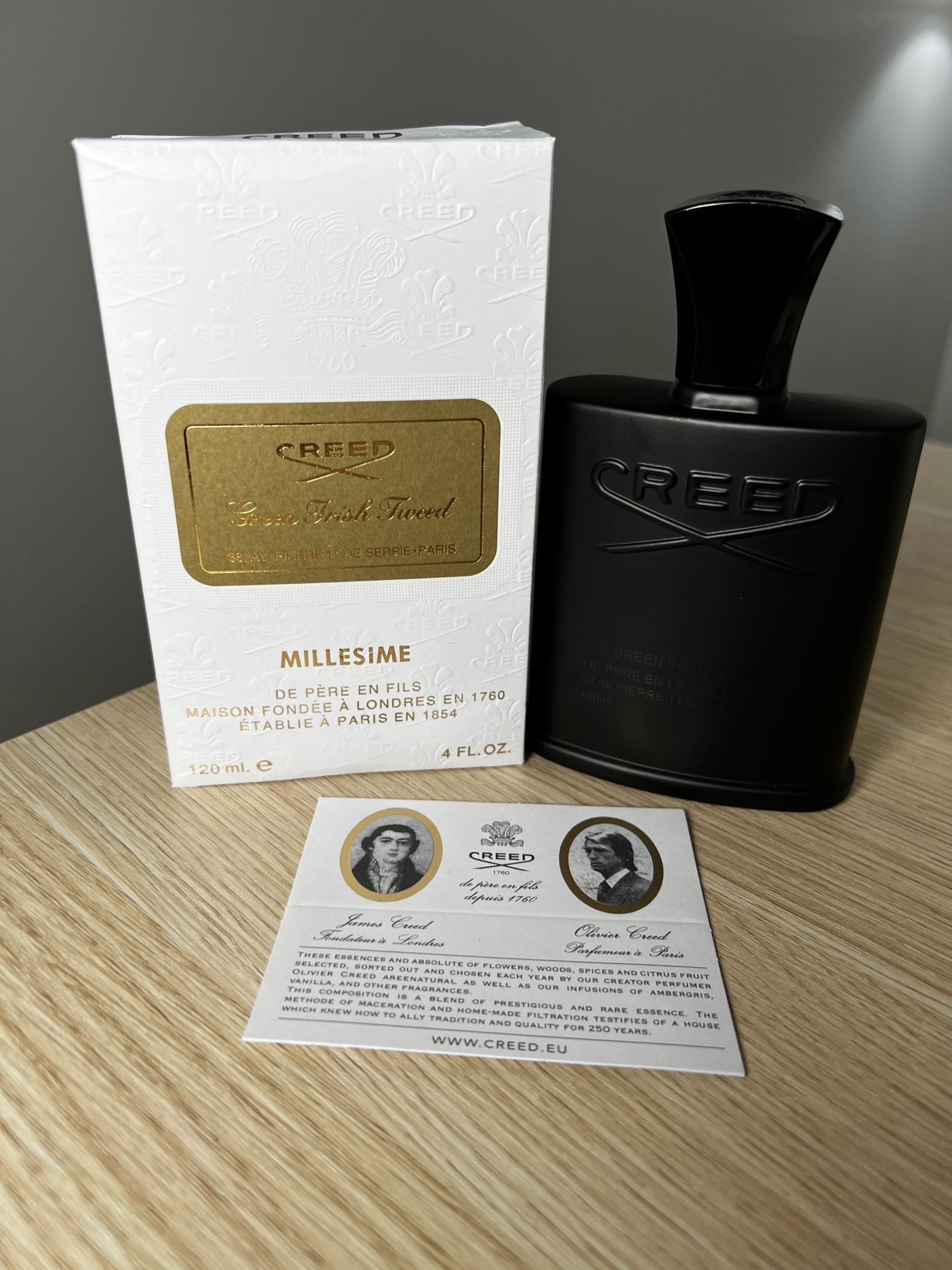 Creed Green Irish Tweed 4oz Men's Eau De Parfum 120ml UNBOXED, Box Included