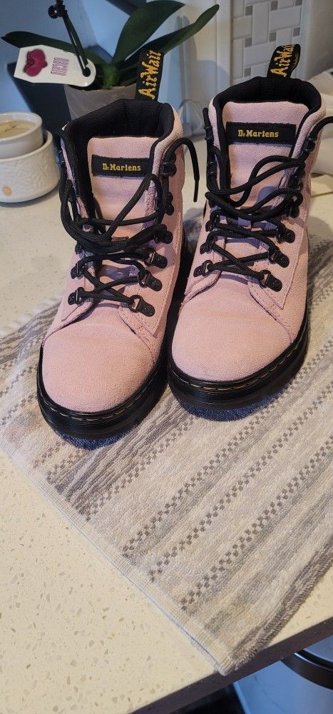 Pink Suede Doc Martin Boots
