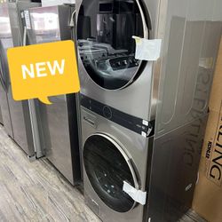 NEW LG STACKABLE Front Loader Washer & Dryer In Bronze