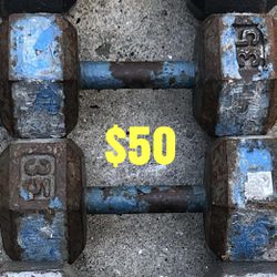 35lbs Dumbbells In Solid Condition Workout Weights