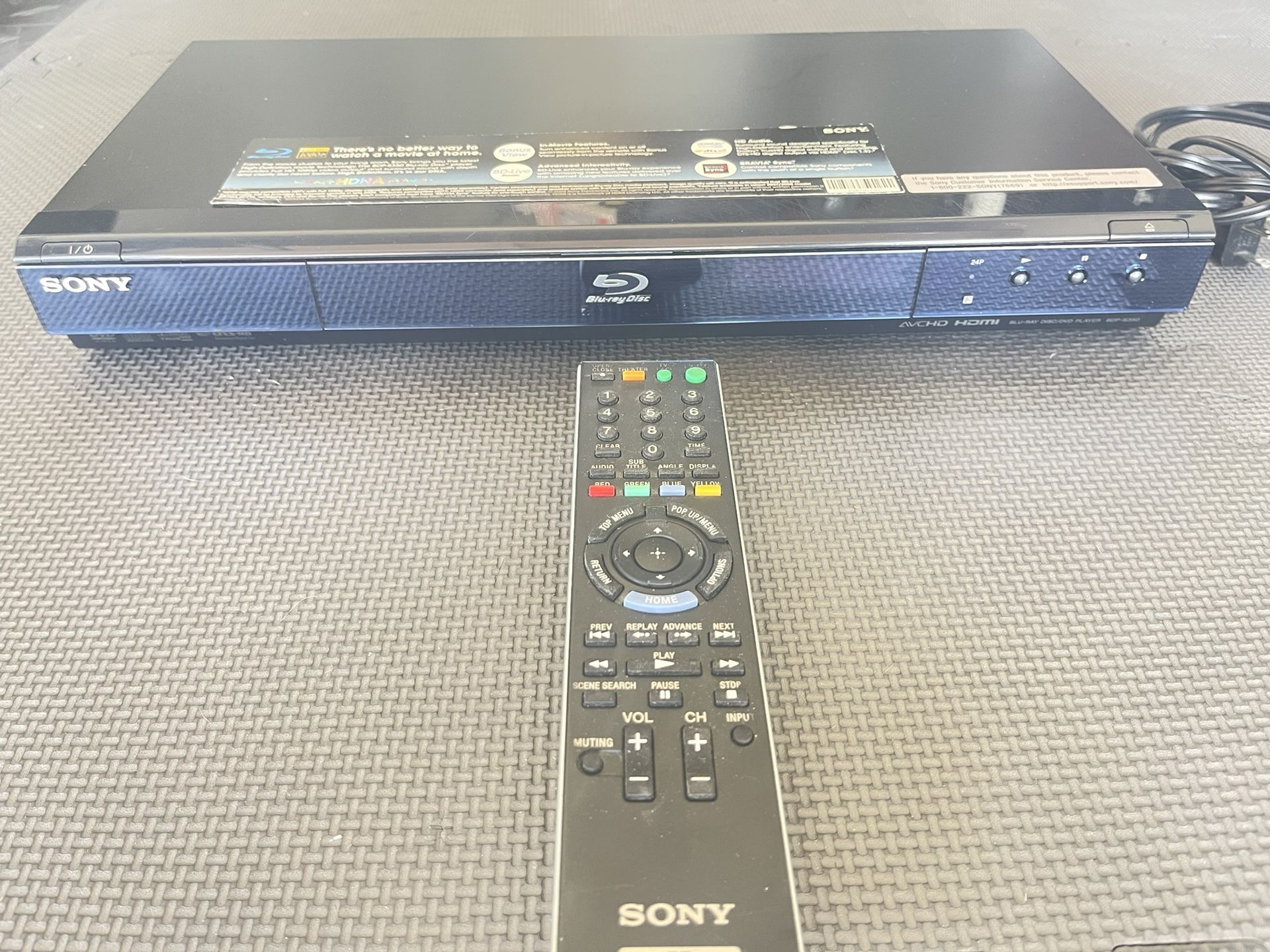 Sony Blu-Ray Player - Model BDP-S350 With remote &powwr