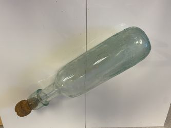 1800’s Antique round bottom green glass soda bottle, no chips or cracks