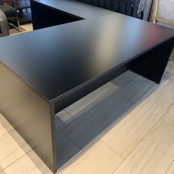 Executive Desk L Shape 72”x84” Black New!!