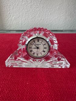 Waterford Crystal Small Desk Clock - Arch / Mantle Paperweight Clock
