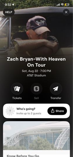 Zach Bryan with heaven in top tour tickets