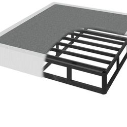 Queen Box Spring, 7 Inch Box Spring for Queen Bed, 3000 lbs Heavy Duty Metal Frame Mattress Foundation with Fabric Cover, Easy Assembly-Noise Free - S