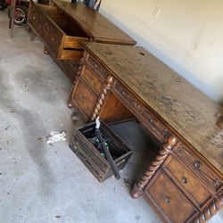 Hand Carved Desk And Filing Cabinet Richmond, Texas77407
