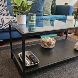 Ikea Glass and Metal coffee table