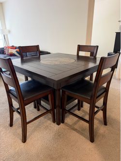 Counter height table with built in lazy Susan