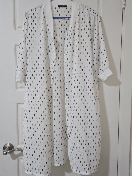 Long Cardigan With Short Sleeves