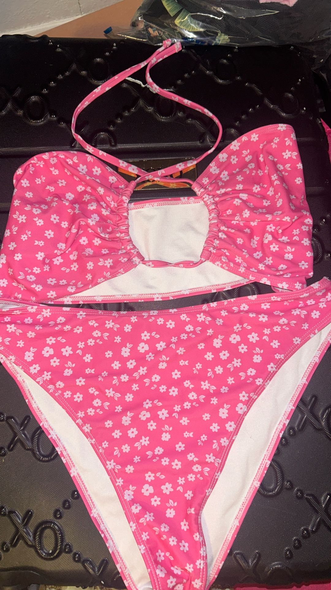 Plus Size 2x Pink Daisy Bikini 👙
