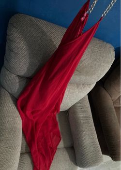 myth red dress size medium red cowl-neck halter dress