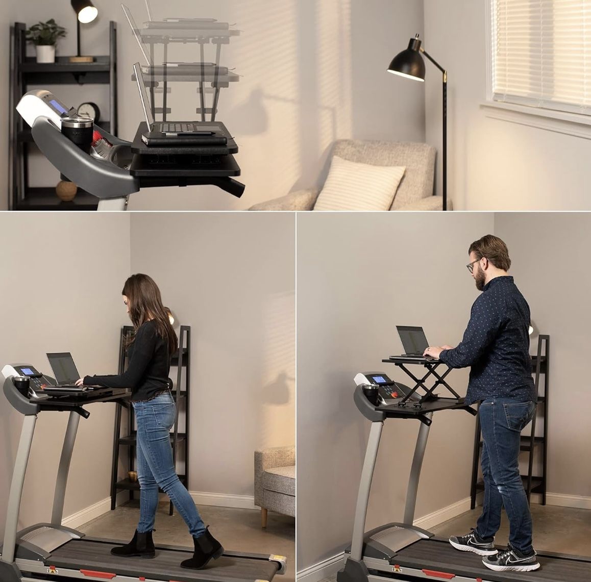 Universal Treadmill Desk Riser, Height Adjustable Platform for Laptops, Tablets, Notebooks and More, Workstation for Treadmill Handlebars up to 33