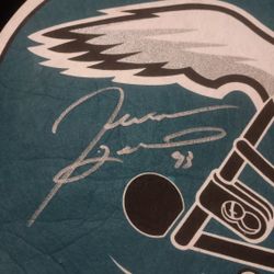 Jevon Kearse Autographed Eagles Helmet Banner 