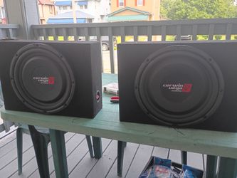 New 2 12 inch cerwin vega shallow mount subs loaded in 2 shallow mount boxes for pickup trucks $200firm price pickup only serious buyers please yes it