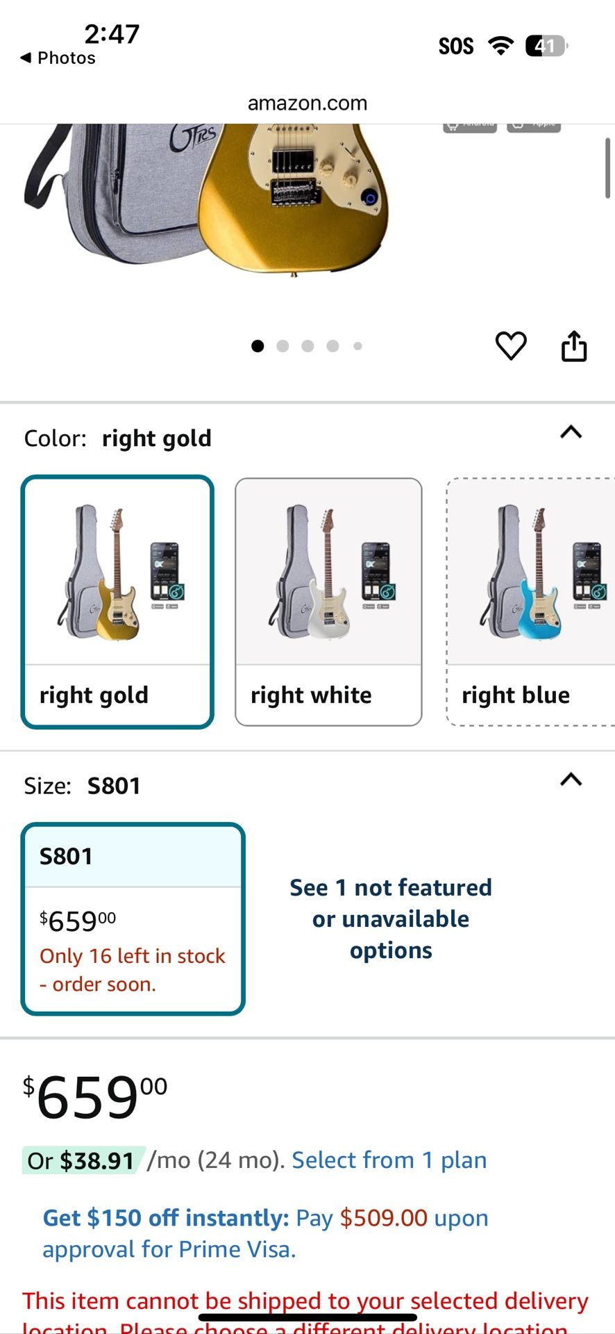 Pink Electric Guitar NEW