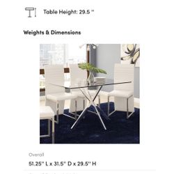 Glass Top Dining Table With Silver Pedestal OBO