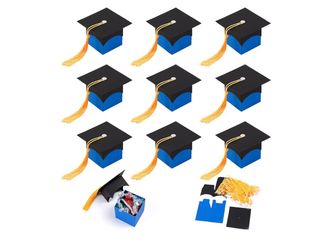 Konsait Graduation Decorations - 30PCS Grad Cap Box DIY Candy Boxes for Grad Party