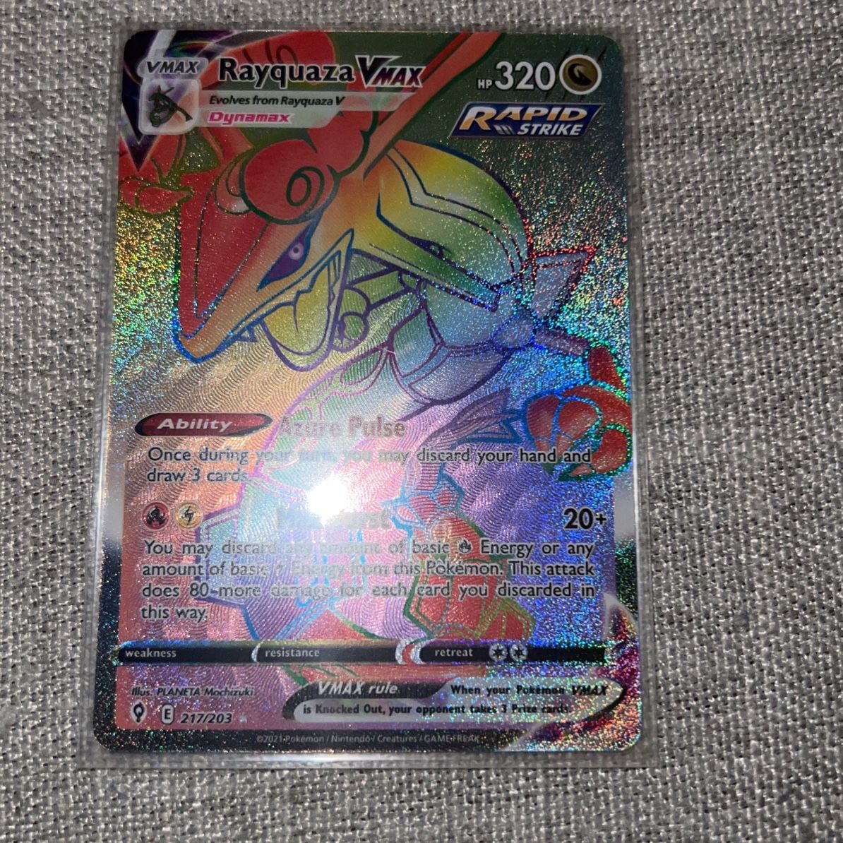 pokemon card value rayquaza vmax 2021 Evolving Skies Secret Rare #218 PSA Authenticated 10 Weakness None None Resistance None None Retreat Cost Pokemon TCG Rayquaza Vmax TG29/TG30