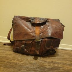 Brown Leather Messenger Bag 