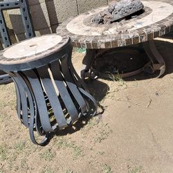 Metal tiled  propane fire pit