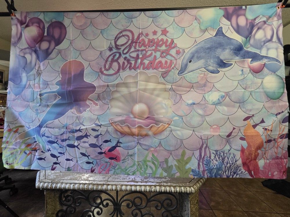 Happy Birthday Mermaid Banner