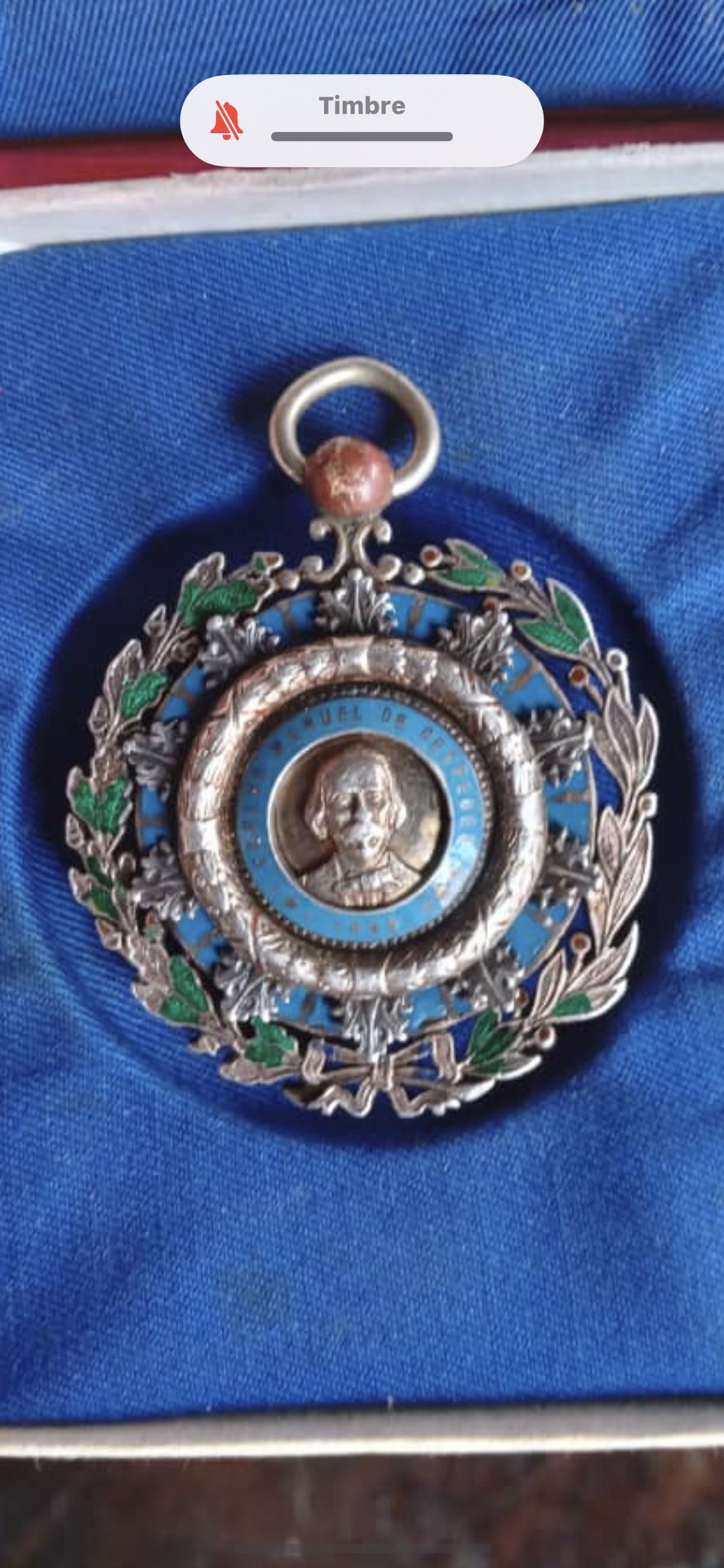 Order Carlos Manuel de Grasses silver enamel awarded to a Manbi captain of the Cuban army