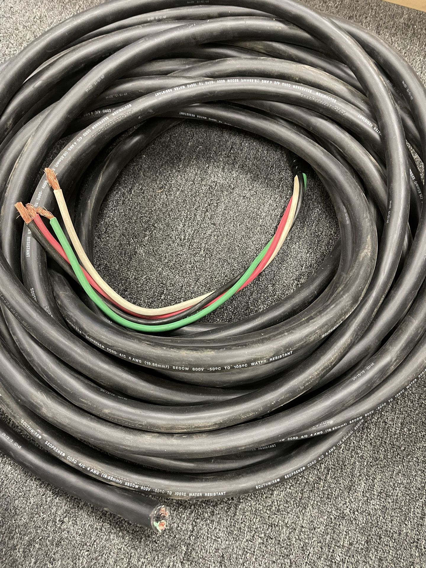 SOUTHWIRE SEOPRENE CORD 4/C 4 AWG. 