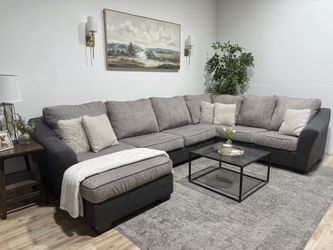 Large Grey Ashely’s Sectional Couch - Delivery Available