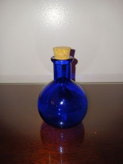 Small Dark Cobalt Blue Tear drop Bottle