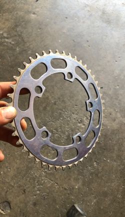 Blue suntour 45 bmx chain ring