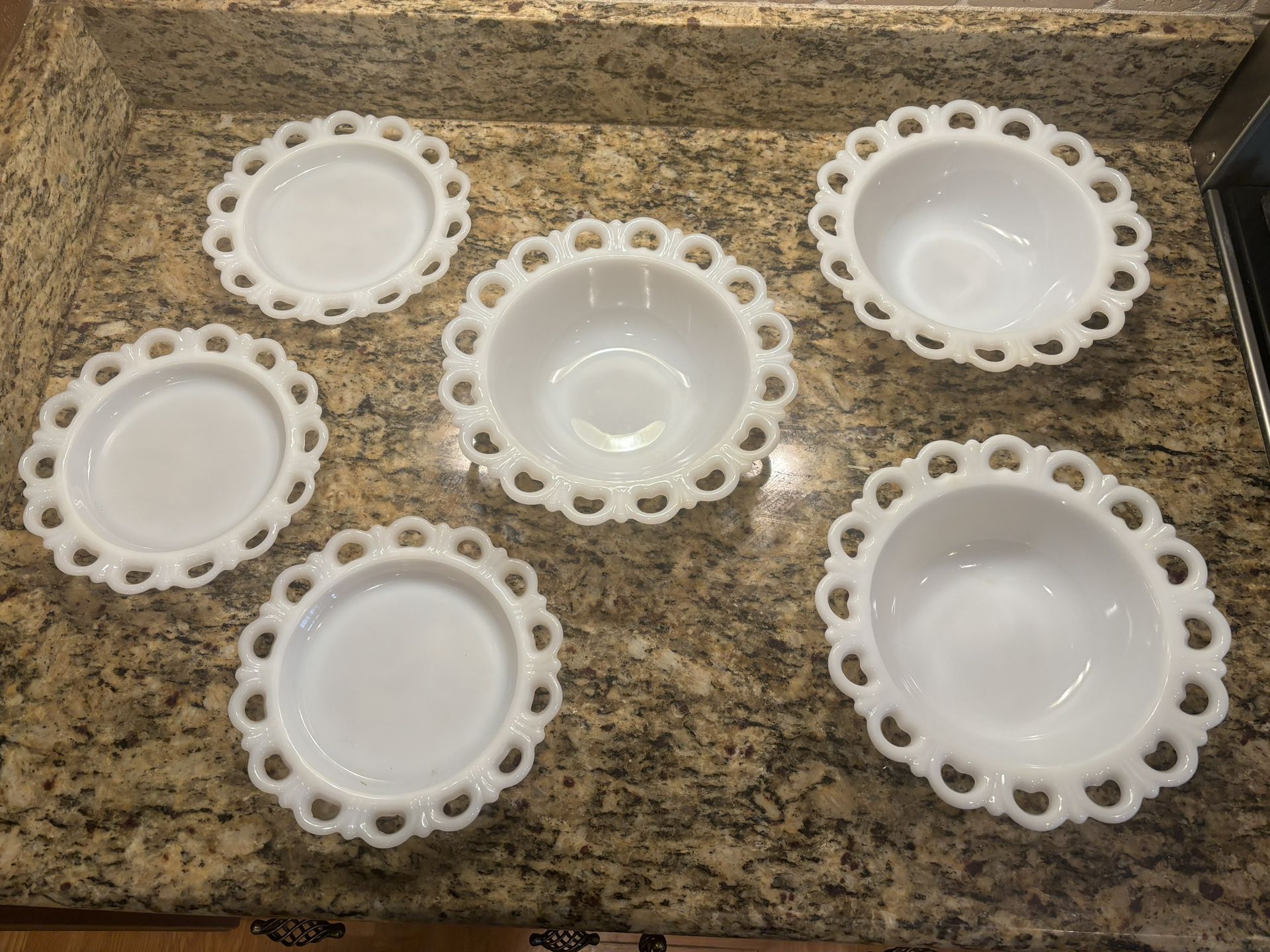 Vintage Milk Glass Bowls And Plates