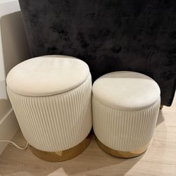 Velvet Ottoman Set 